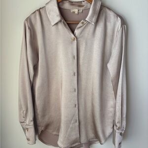 Mystree Taupe Satin Blouse